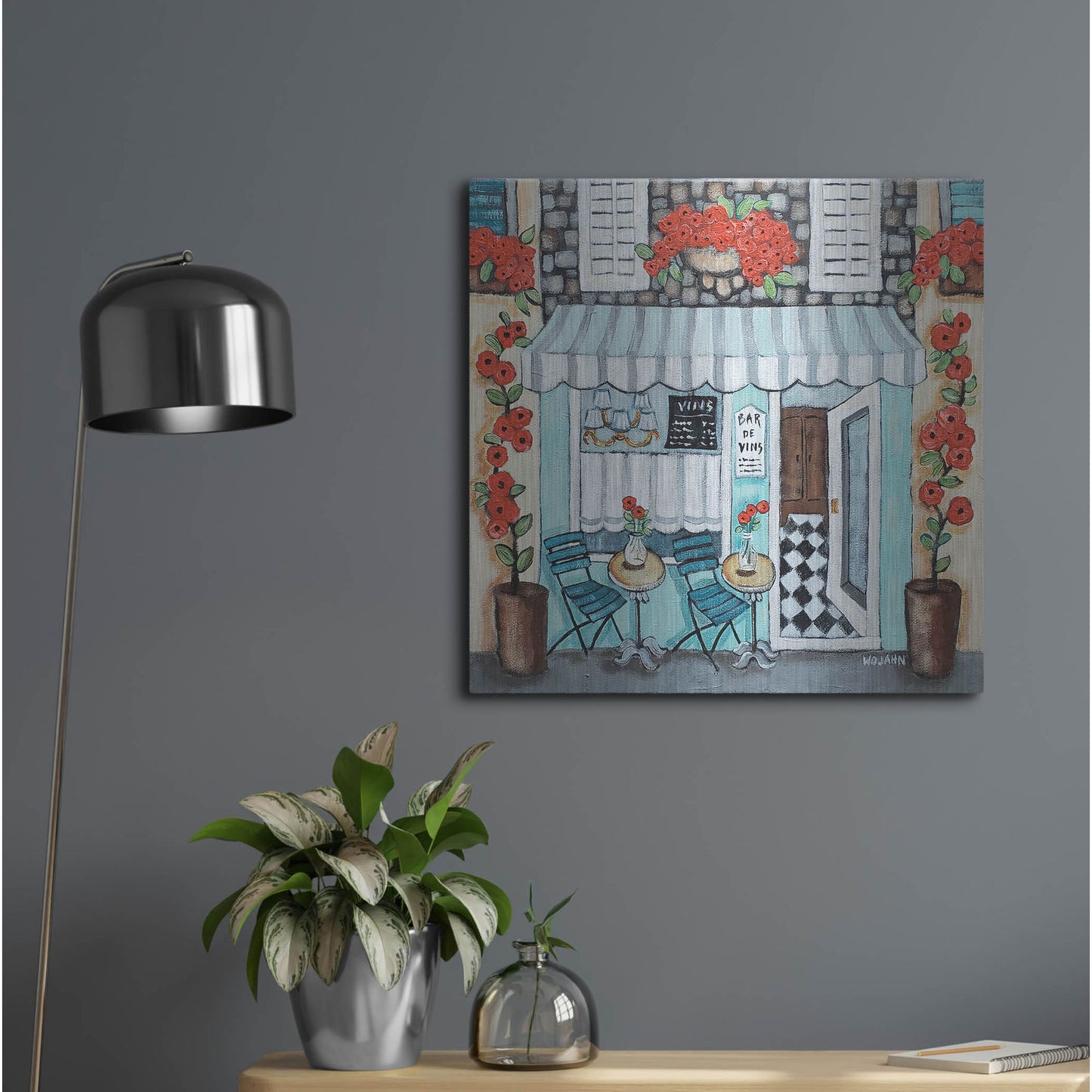 Luxe Metal Art 'Cafe Francase Hi Res' by Holly Wojhan, Metal Wall Art,24x24