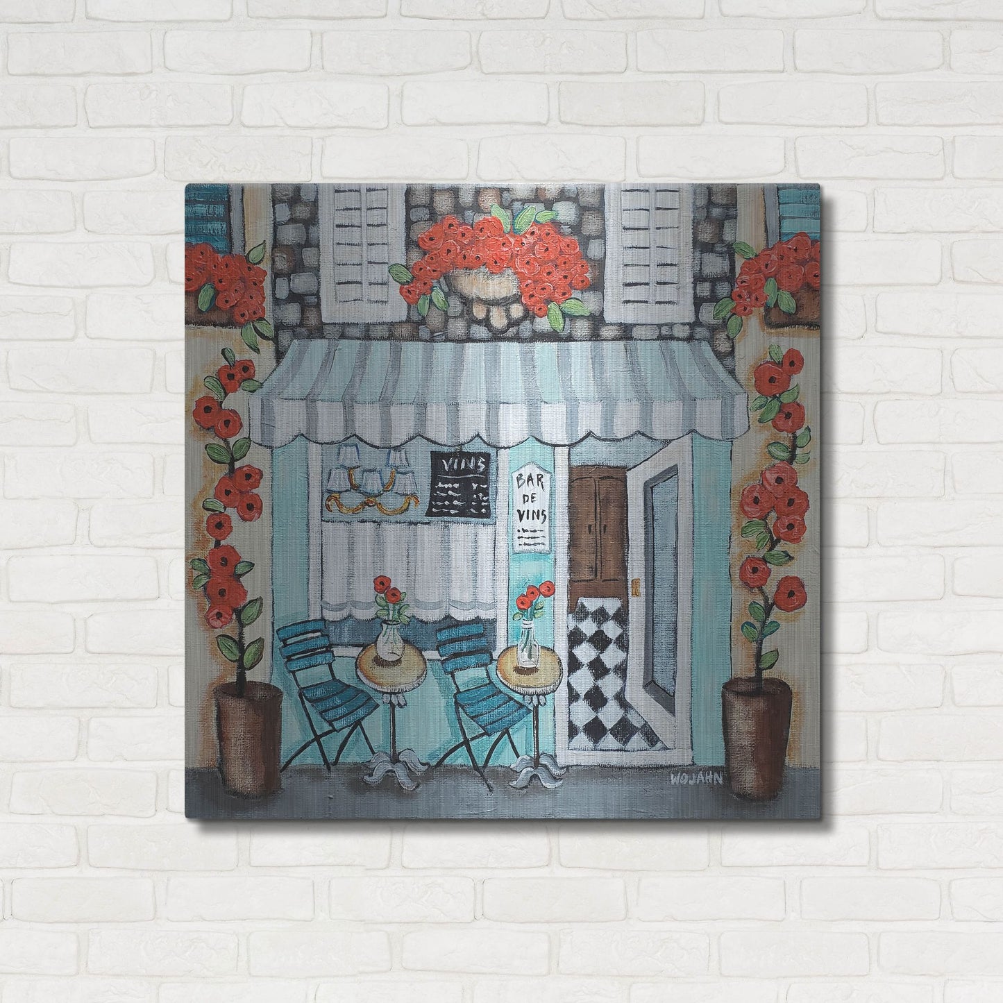 Luxe Metal Art 'Cafe Francase Hi Res' by Holly Wojhan, Metal Wall Art,36x36