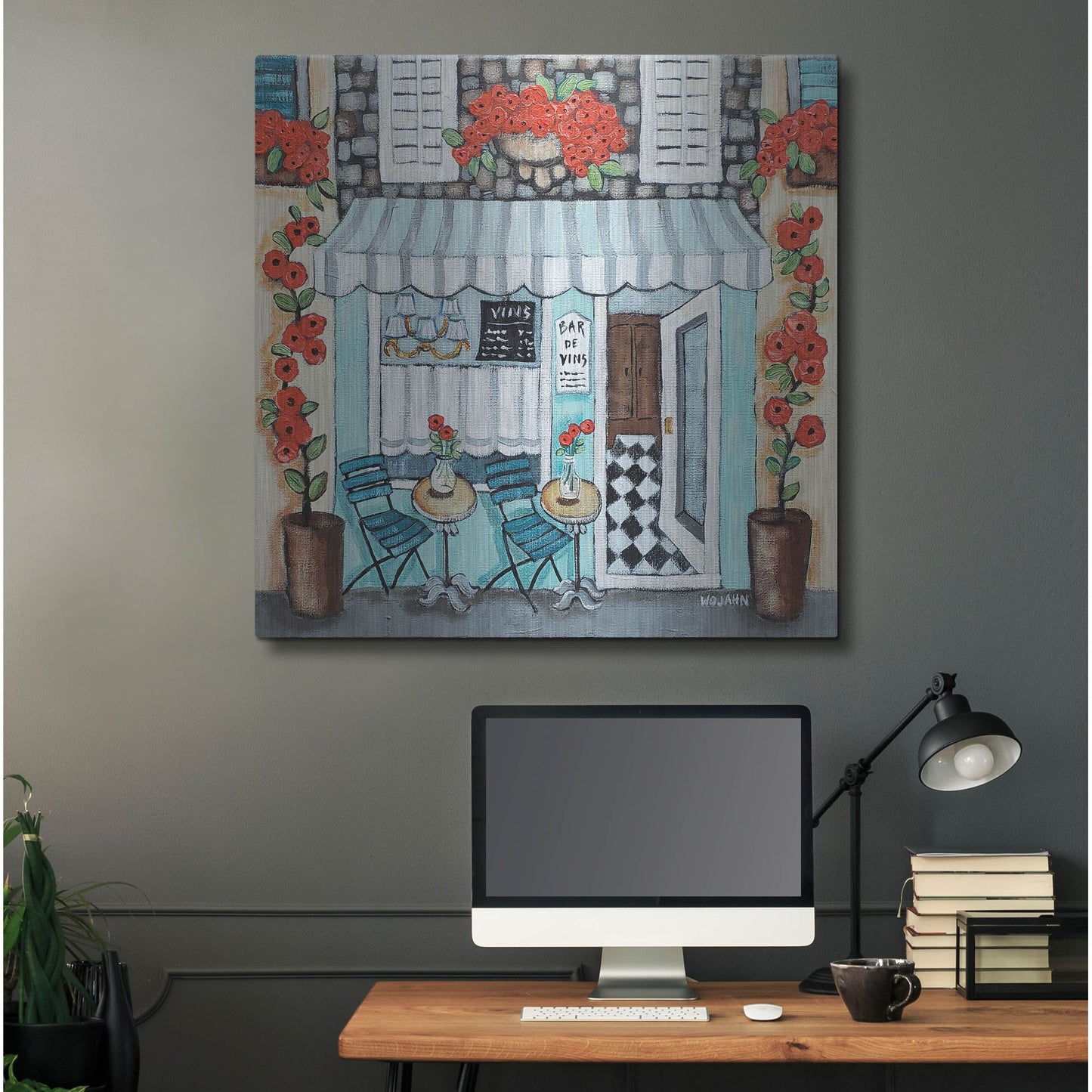 Luxe Metal Art 'Cafe Francase Hi Res' by Holly Wojhan, Metal Wall Art,36x36