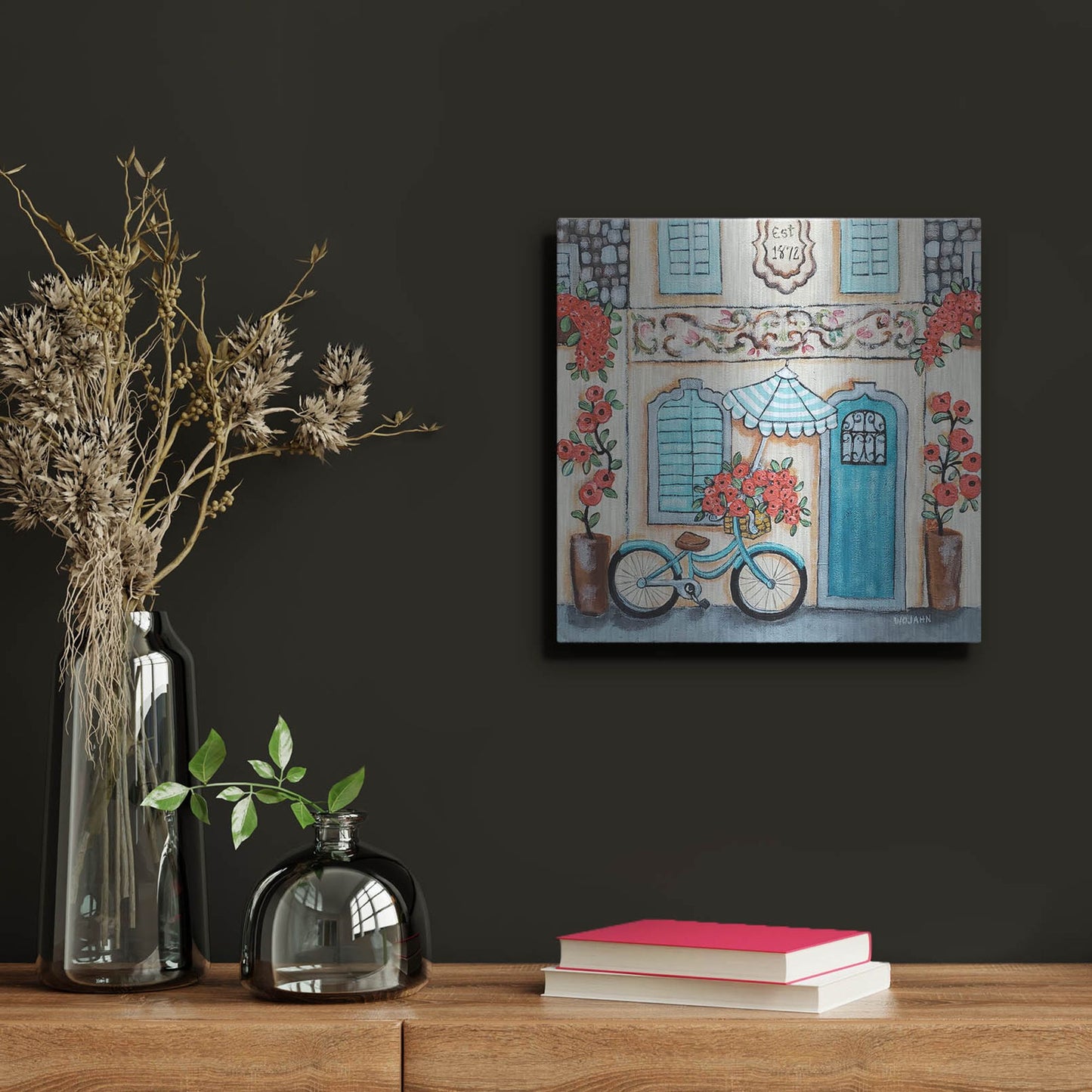 Luxe Metal Art 'Cafe Italia Hi Res' by Holly Wojhan, Metal Wall Art,12x12