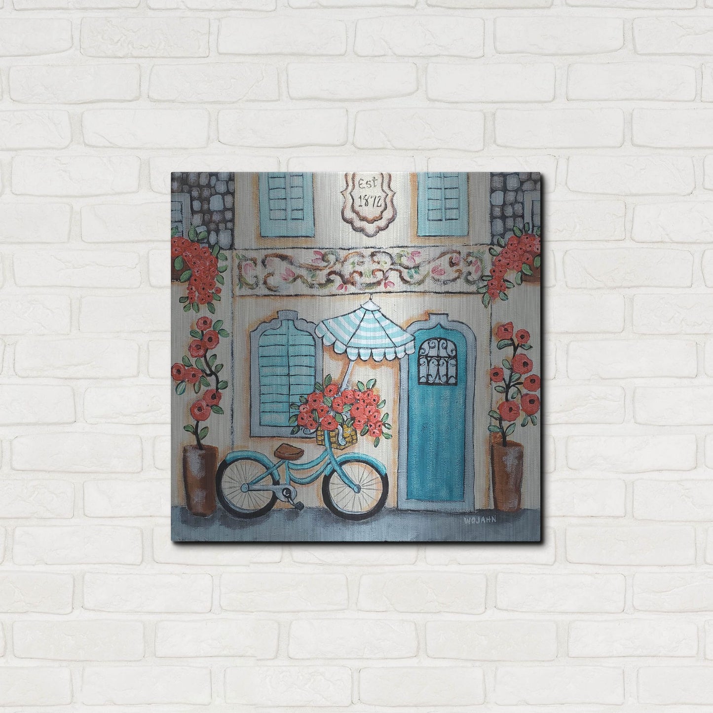 Luxe Metal Art 'Cafe Italia Hi Res' by Holly Wojhan, Metal Wall Art,24x24