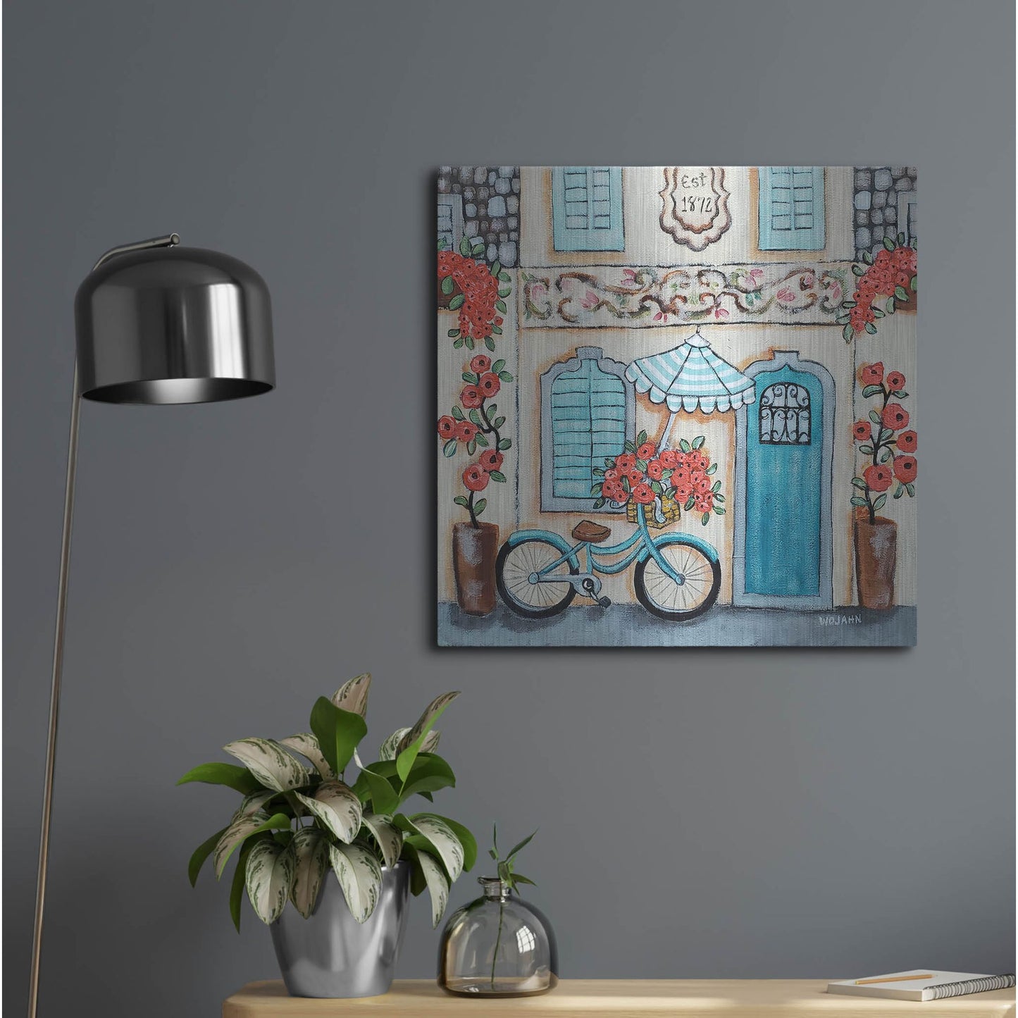 Luxe Metal Art 'Cafe Italia Hi Res' by Holly Wojhan, Metal Wall Art,24x24