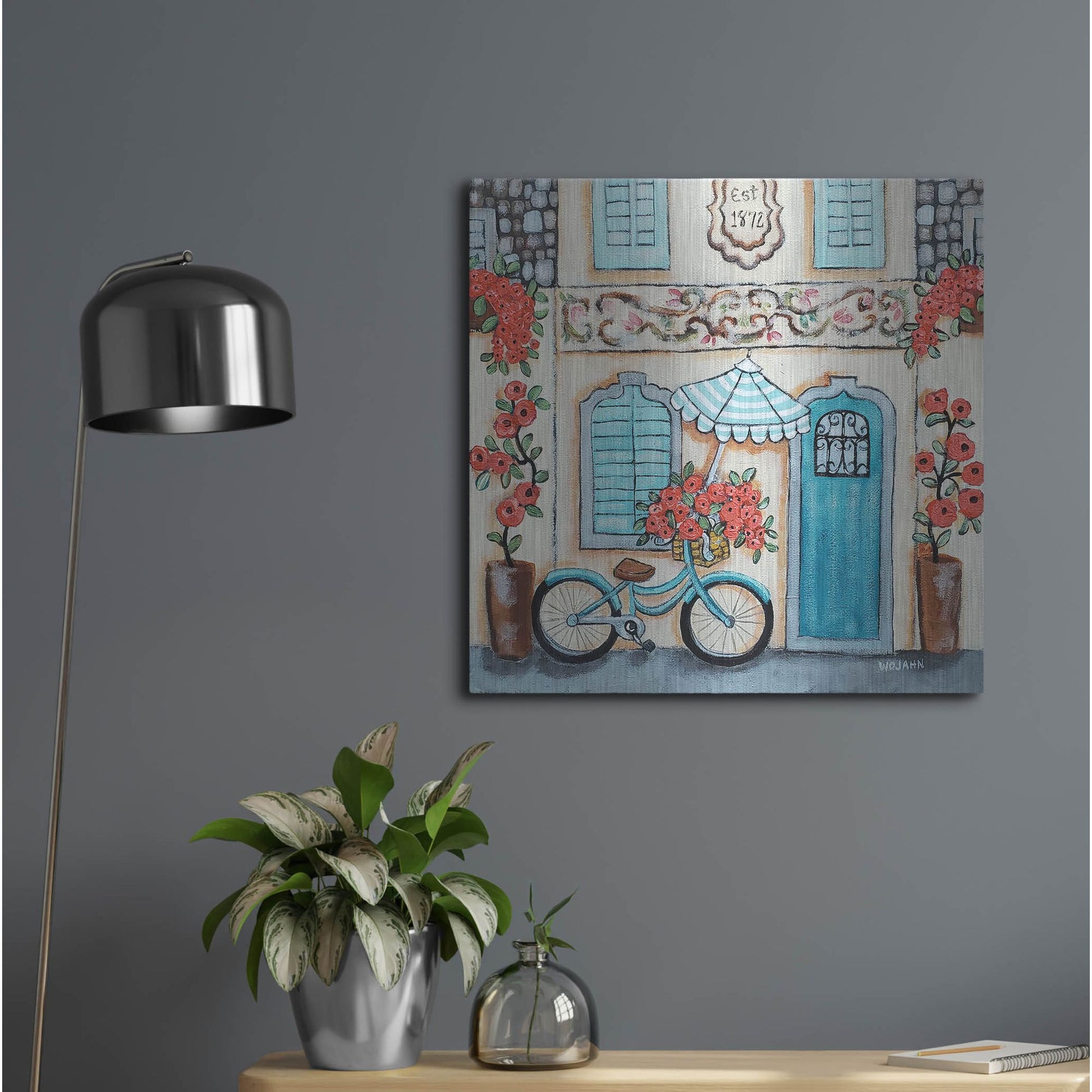 Luxe Metal Art 'Cafe Italia Hi Res' by Holly Wojhan, Metal Wall Art,24x24