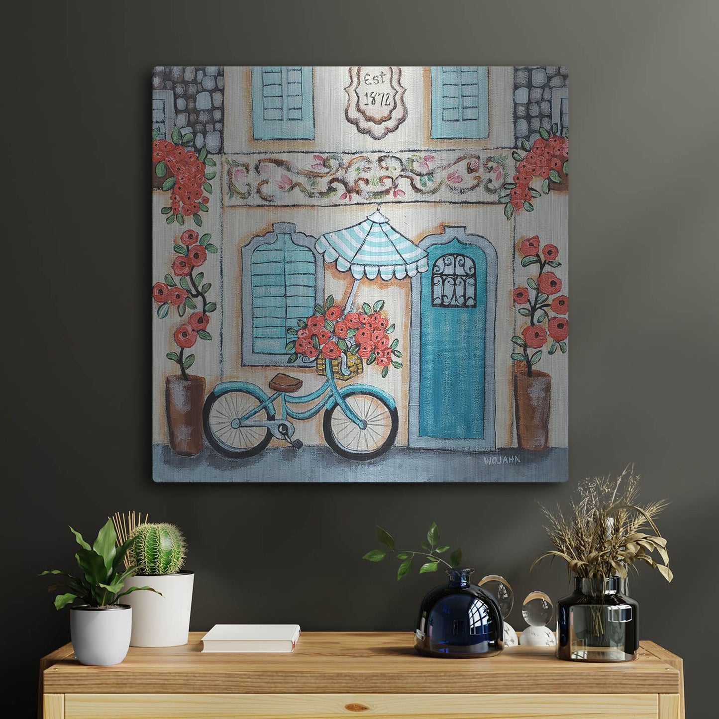 Luxe Metal Art 'Cafe Italia Hi Res' by Holly Wojhan, Metal Wall Art,24x24