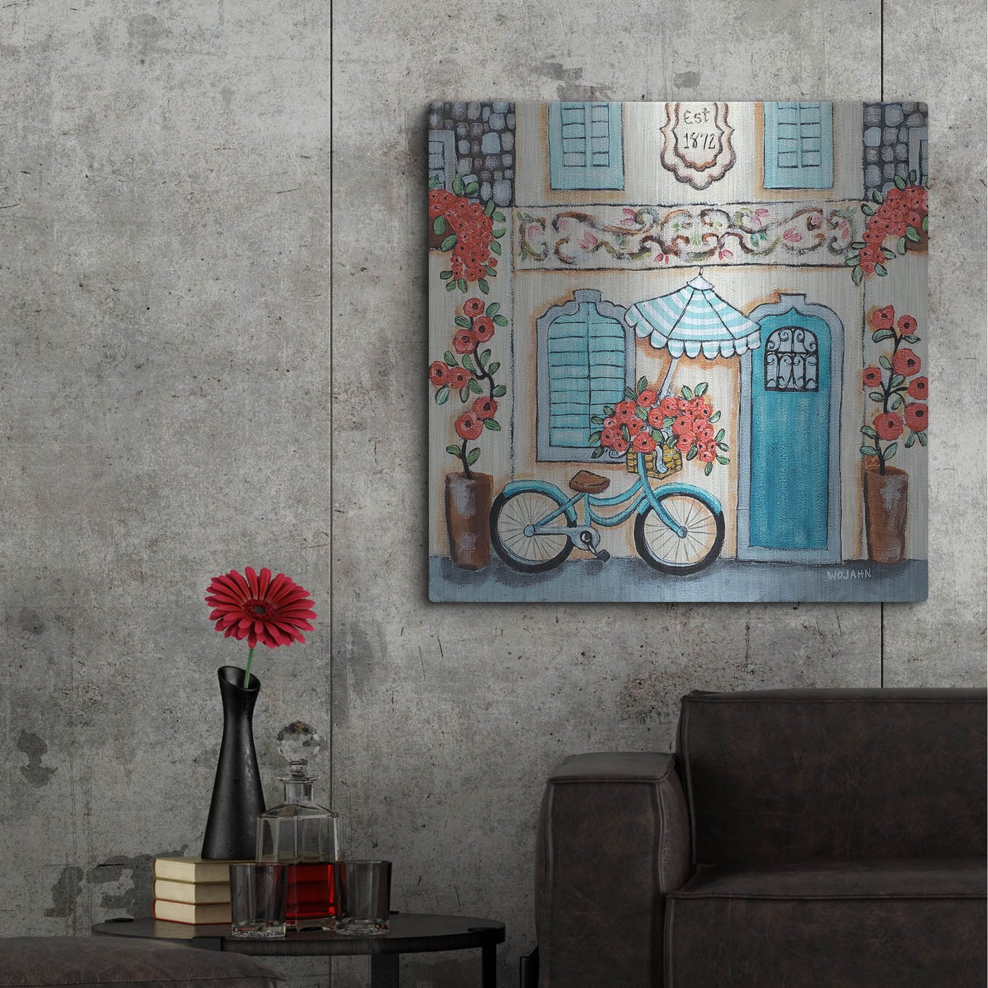 Luxe Metal Art 'Cafe Italia Hi Res' by Holly Wojhan, Metal Wall Art,36x36
