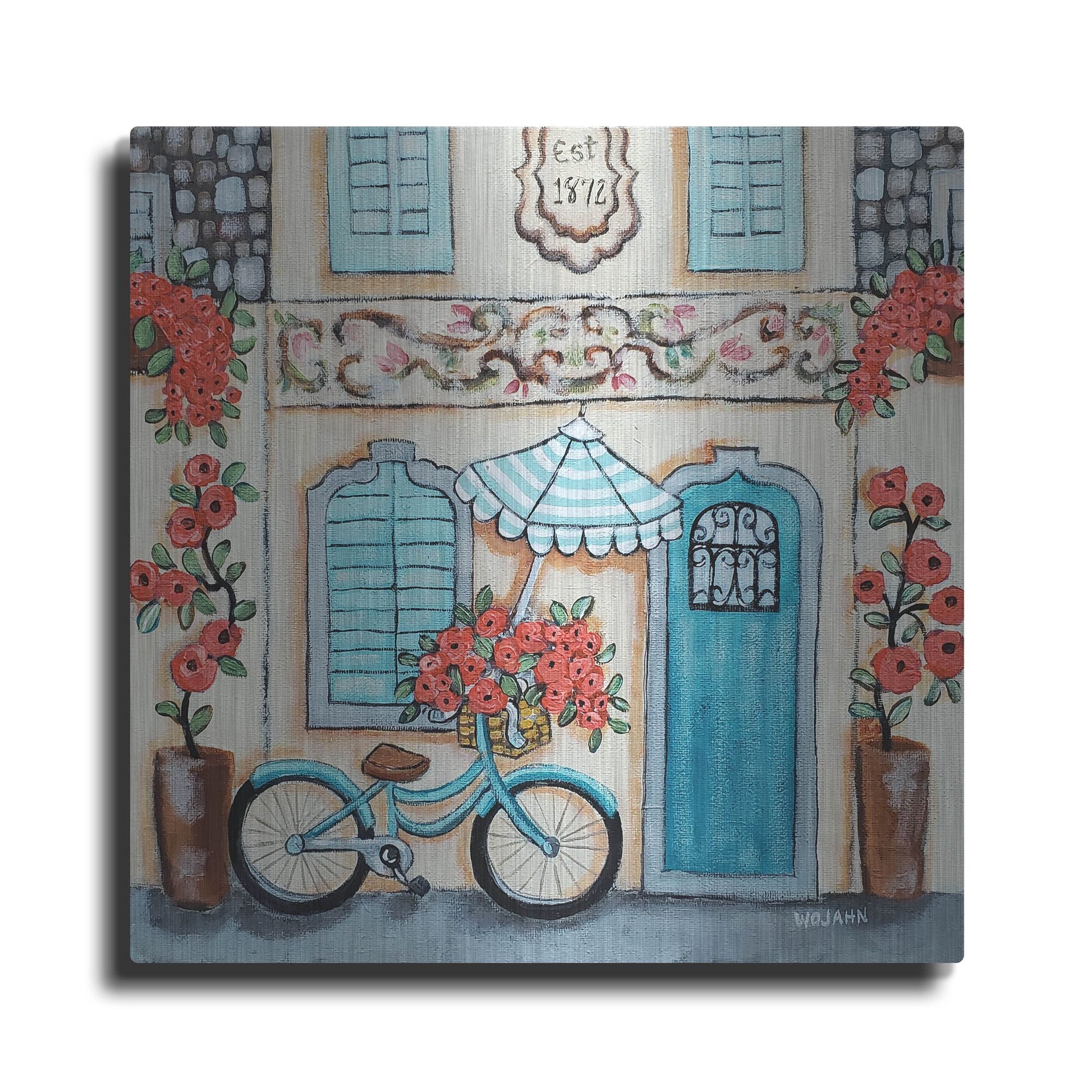 Luxe Metal Art 'Cafe Italia Hi Res' by Holly Wojhan, Metal Wall Art