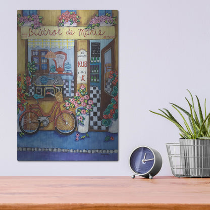 Luxe Metal Art 'Bistrot de Marie' by Holly Wojhan, Metal Wall Art,12x16