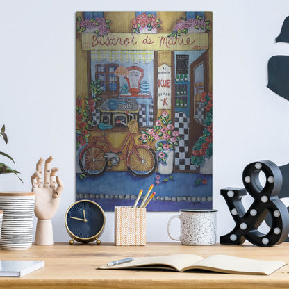 Luxe Metal Art 'Bistrot de Marie' by Holly Wojhan, Metal Wall Art,12x16