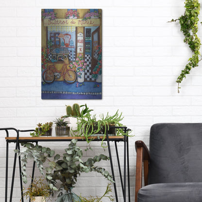 Luxe Metal Art 'Bistrot de Marie' by Holly Wojhan, Metal Wall Art,12x16