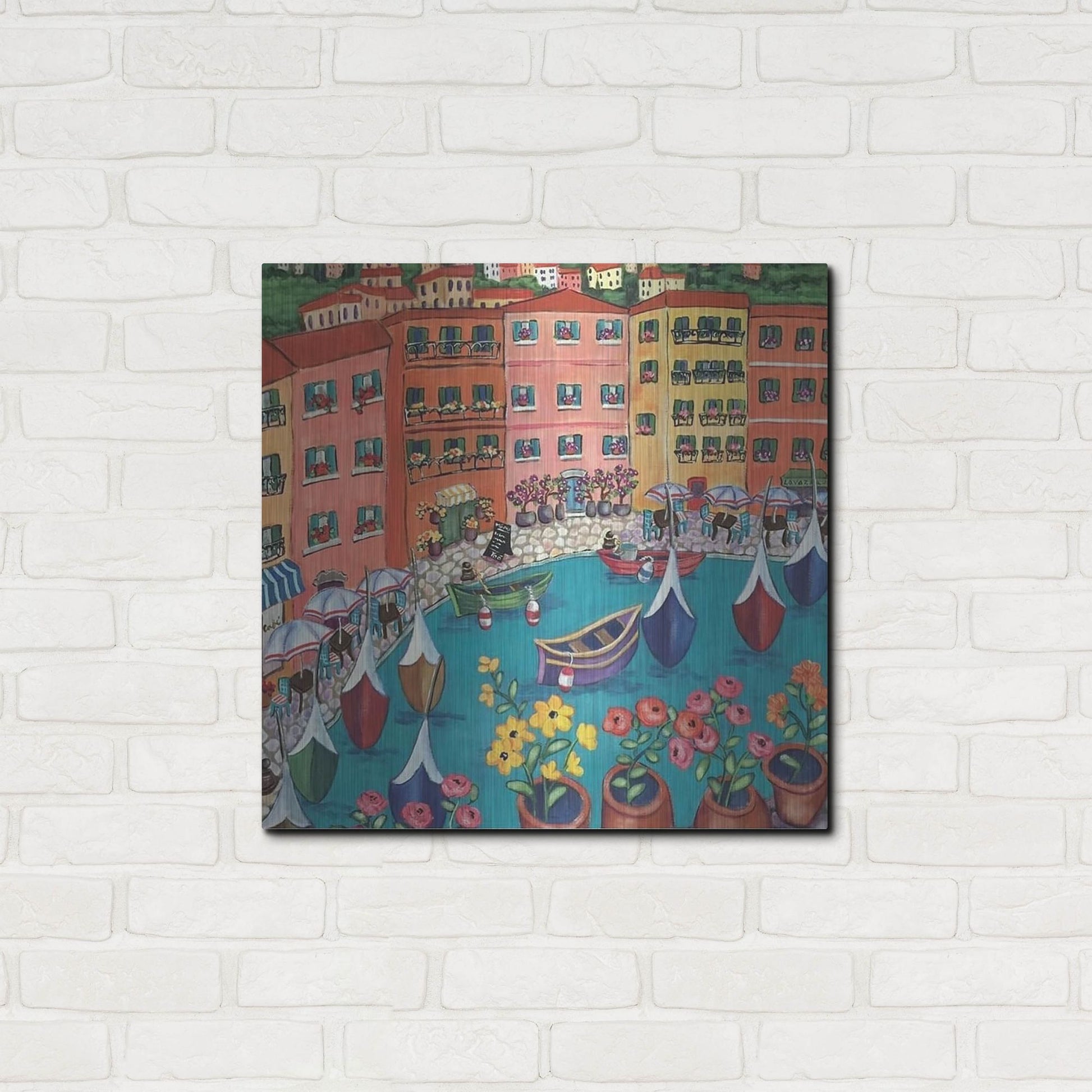 Luxe Metal Art 'Villefranche Sur Mer' by Holly Wojhan, Metal Wall Art,24x24