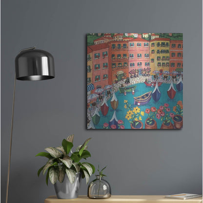 Luxe Metal Art 'Villefranche Sur Mer' by Holly Wojhan, Metal Wall Art,24x24