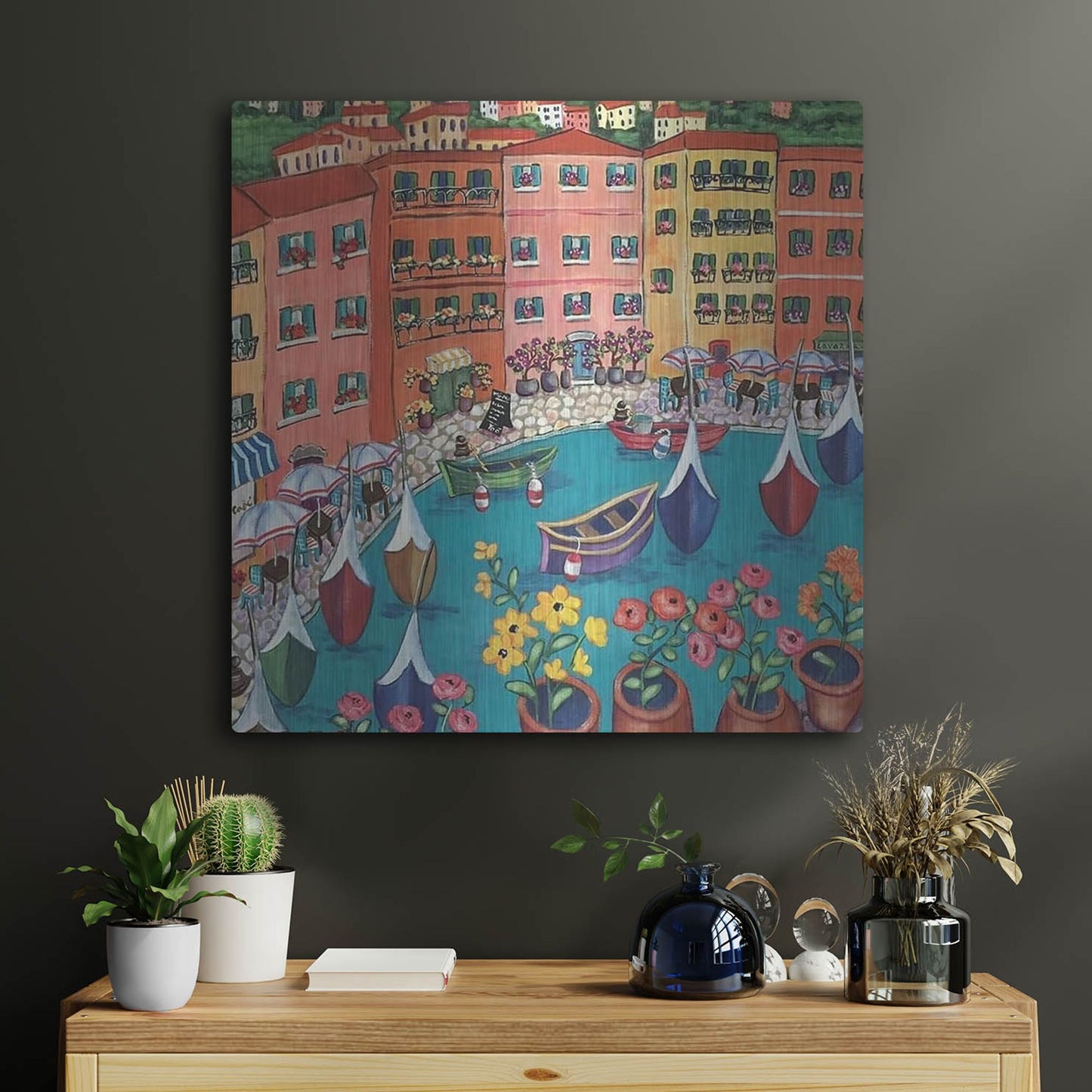 Luxe Metal Art 'Villefranche Sur Mer' by Holly Wojhan, Metal Wall Art,24x24