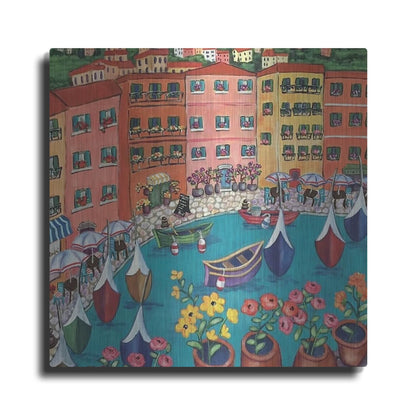 Luxe Metal Art 'Villefranche Sur Mer' by Holly Wojhan, Metal Wall Art