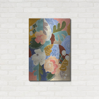 Luxe Metal Art 'Melange of Flowers' by Holly Wojhan, Metal Wall Art,24x36
