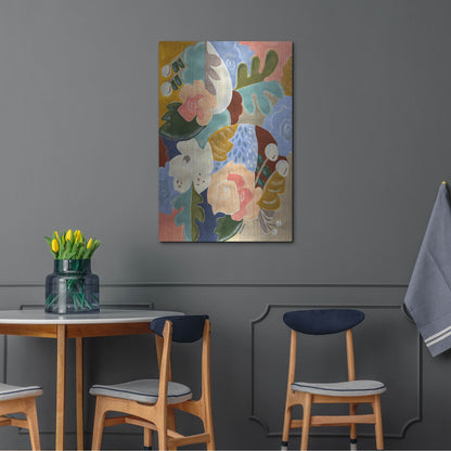 Luxe Metal Art 'Melange of Flowers' by Holly Wojhan, Metal Wall Art,24x36