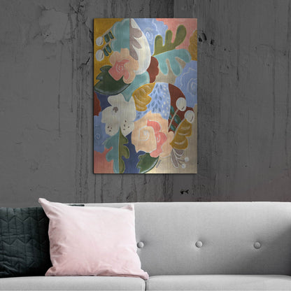 Luxe Metal Art 'Melange of Flowers' by Holly Wojhan, Metal Wall Art,24x36