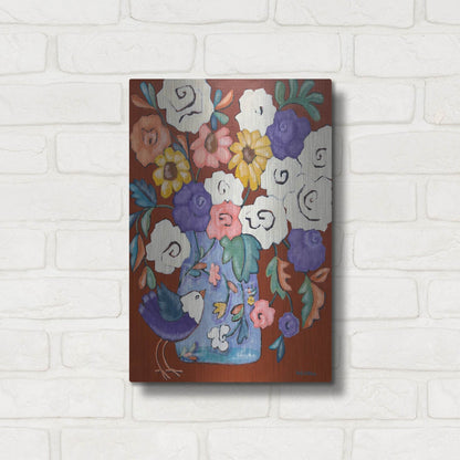 Luxe Metal Art 'Brightly' by Holly Wojhan, Metal Wall Art,12x16