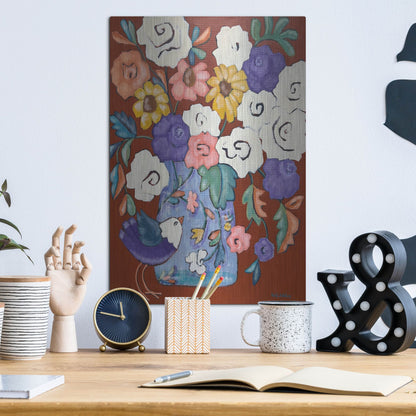 Luxe Metal Art 'Brightly' by Holly Wojhan, Metal Wall Art,12x16