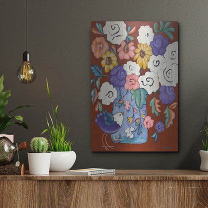 Luxe Metal Art 'Brightly' by Holly Wojhan, Metal Wall Art,12x16