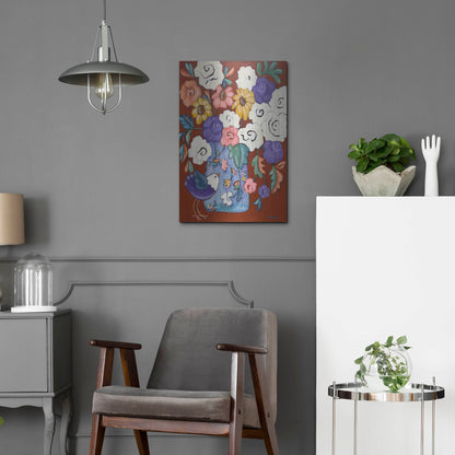 Luxe Metal Art 'Brightly' by Holly Wojhan, Metal Wall Art,16x24