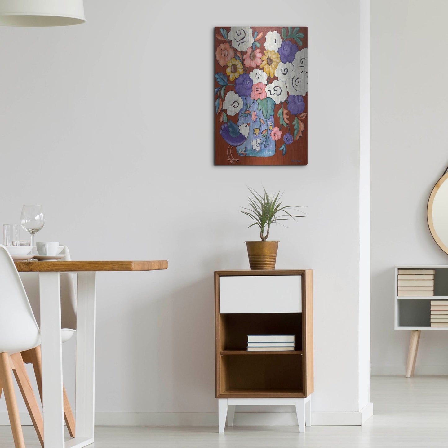 Luxe Metal Art 'Brightly' by Holly Wojhan, Metal Wall Art,16x24