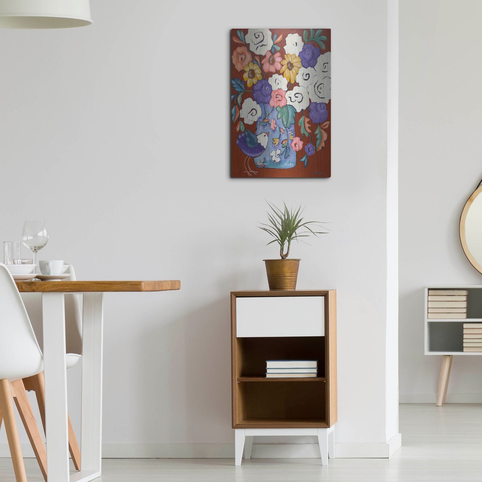 Luxe Metal Art 'Brightly' by Holly Wojhan, Metal Wall Art,16x24