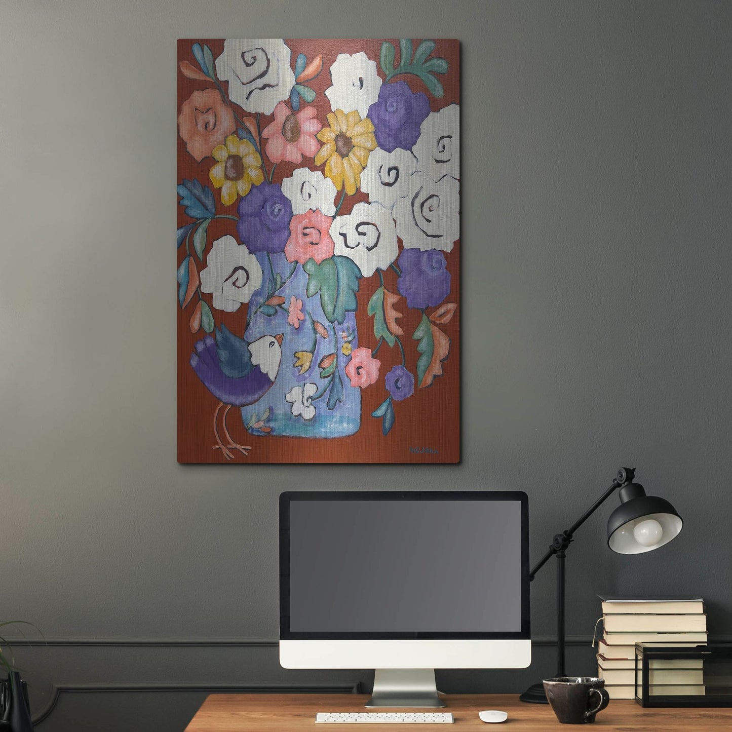 Luxe Metal Art 'Brightly' by Holly Wojhan, Metal Wall Art,24x36