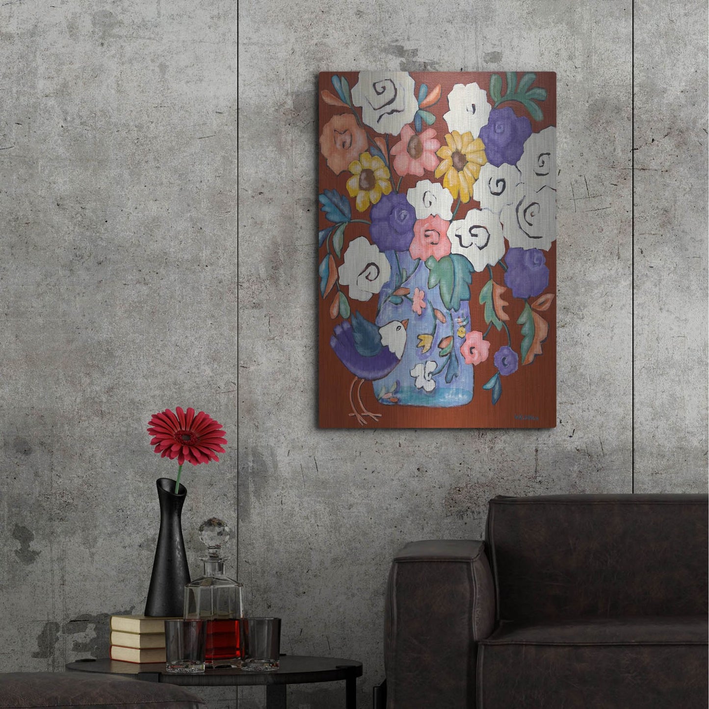 Luxe Metal Art 'Brightly' by Holly Wojhan, Metal Wall Art,24x36