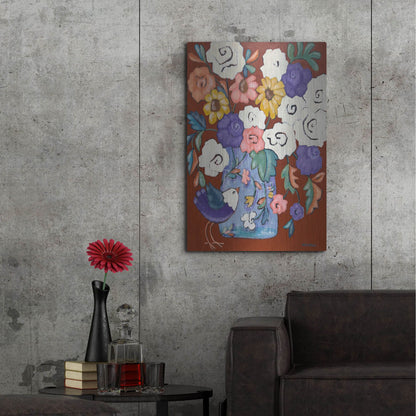 Luxe Metal Art 'Brightly' by Holly Wojhan, Metal Wall Art,24x36