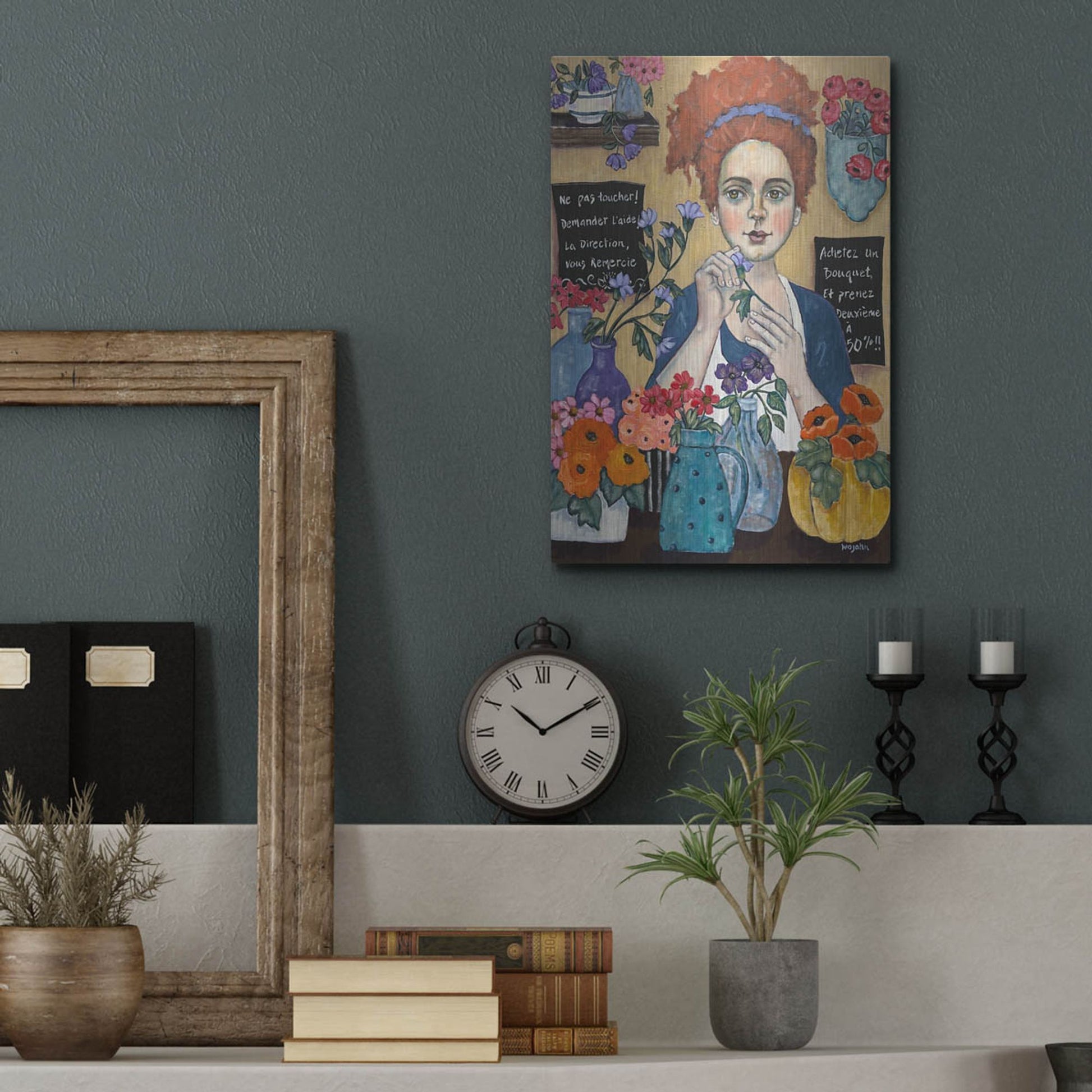 Luxe Metal Art 'Le Joie de Travail' by Holly Wojhan, Metal Wall Art,12x16