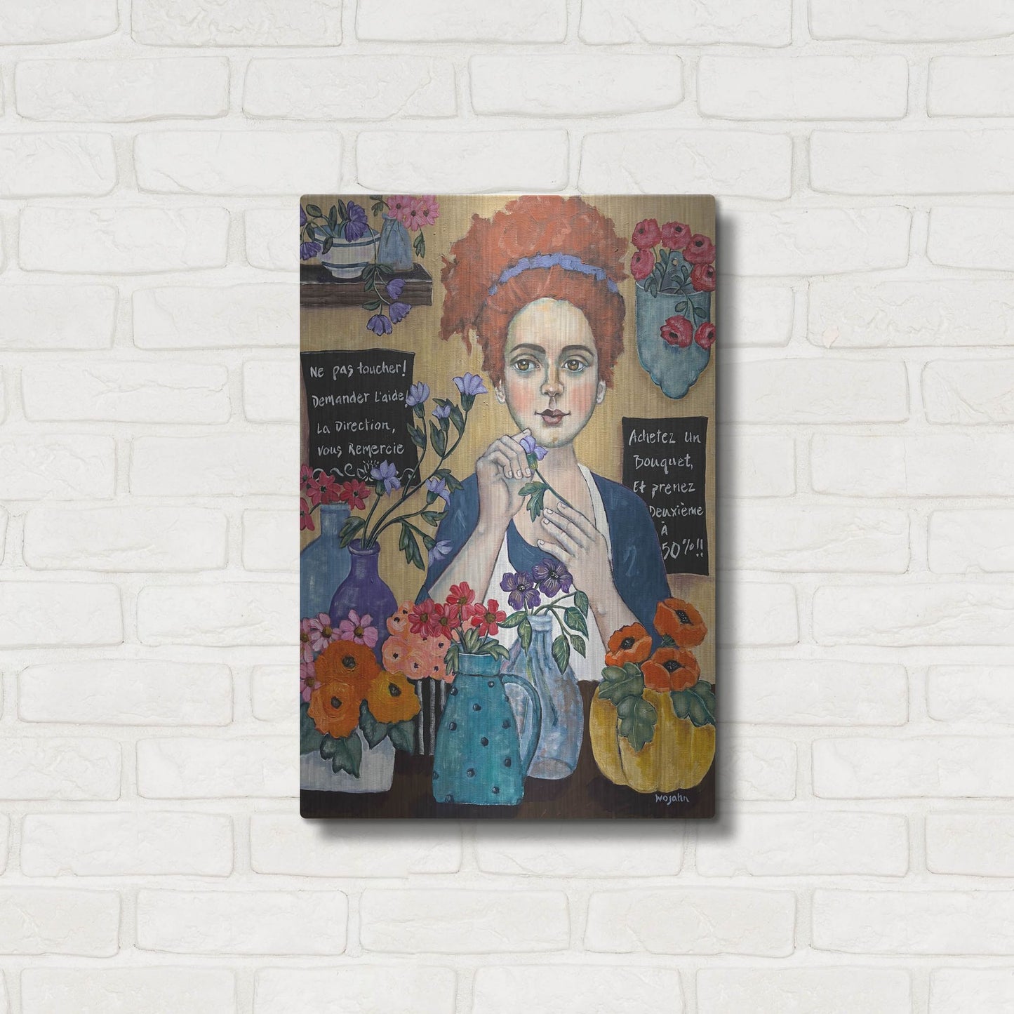 Luxe Metal Art 'Le Joie de Travail' by Holly Wojhan, Metal Wall Art,16x24