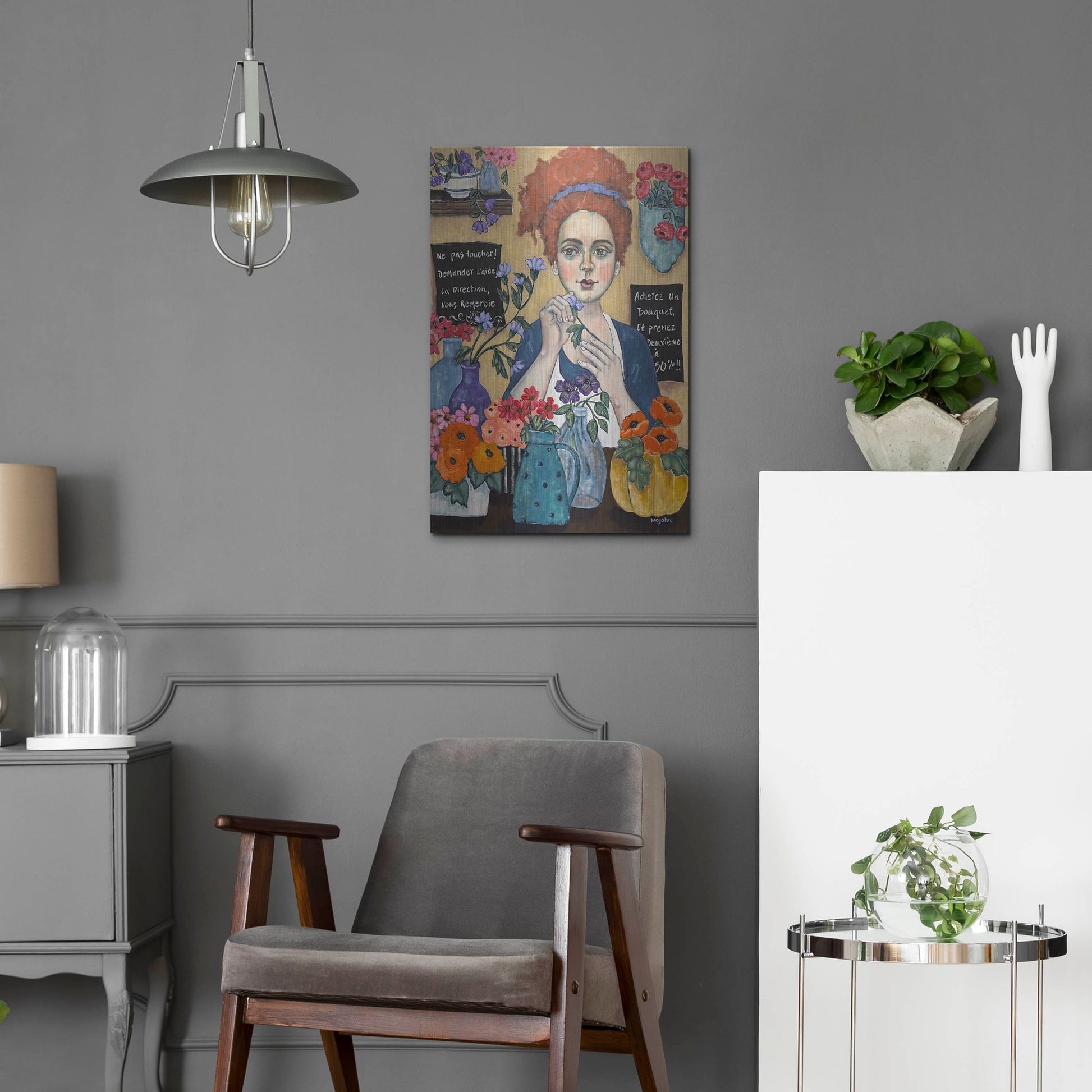 Luxe Metal Art 'Le Joie de Travail' by Holly Wojhan, Metal Wall Art,16x24