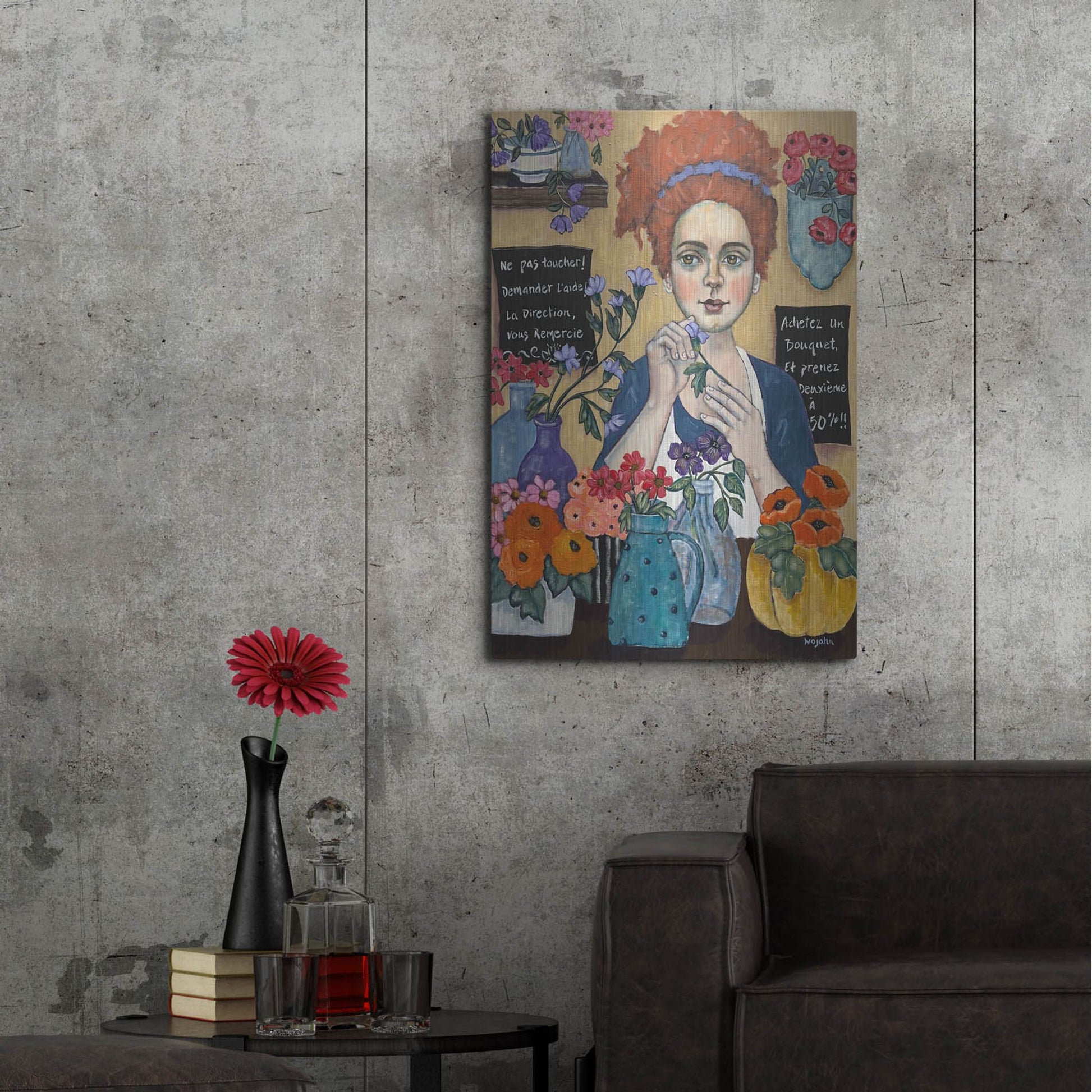 Luxe Metal Art 'Le Joie de Travail' by Holly Wojhan, Metal Wall Art,24x36