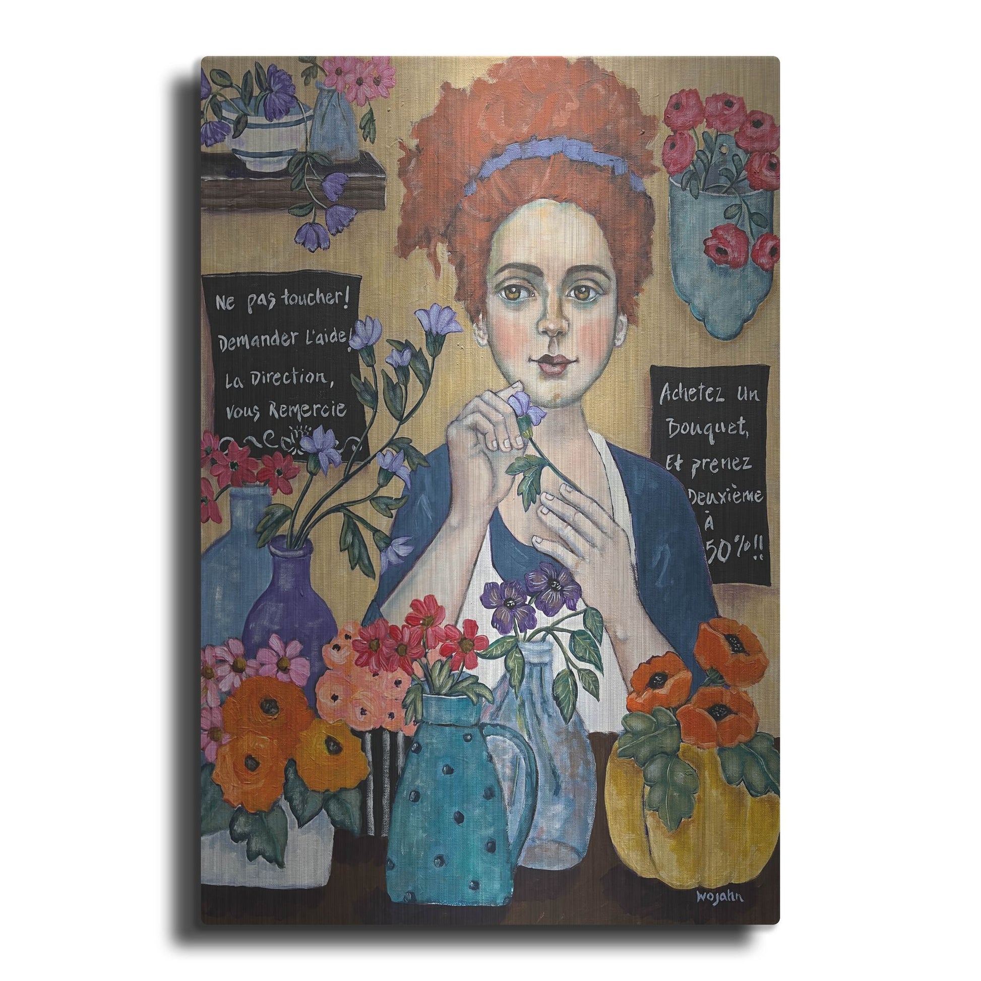 Luxe Metal Art 'Le Joie de Travail' by Holly Wojhan, Metal Wall Art