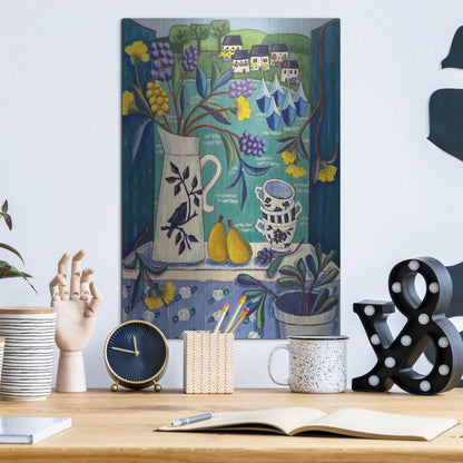 Luxe Metal Art 'Cottage by the Sea' by Holly Wojhan, Metal Wall Art,12x16