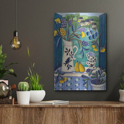 Luxe Metal Art 'Cottage by the Sea' by Holly Wojhan, Metal Wall Art,12x16