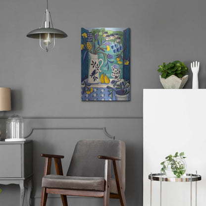 Luxe Metal Art 'Cottage by the Sea' by Holly Wojhan, Metal Wall Art,16x24