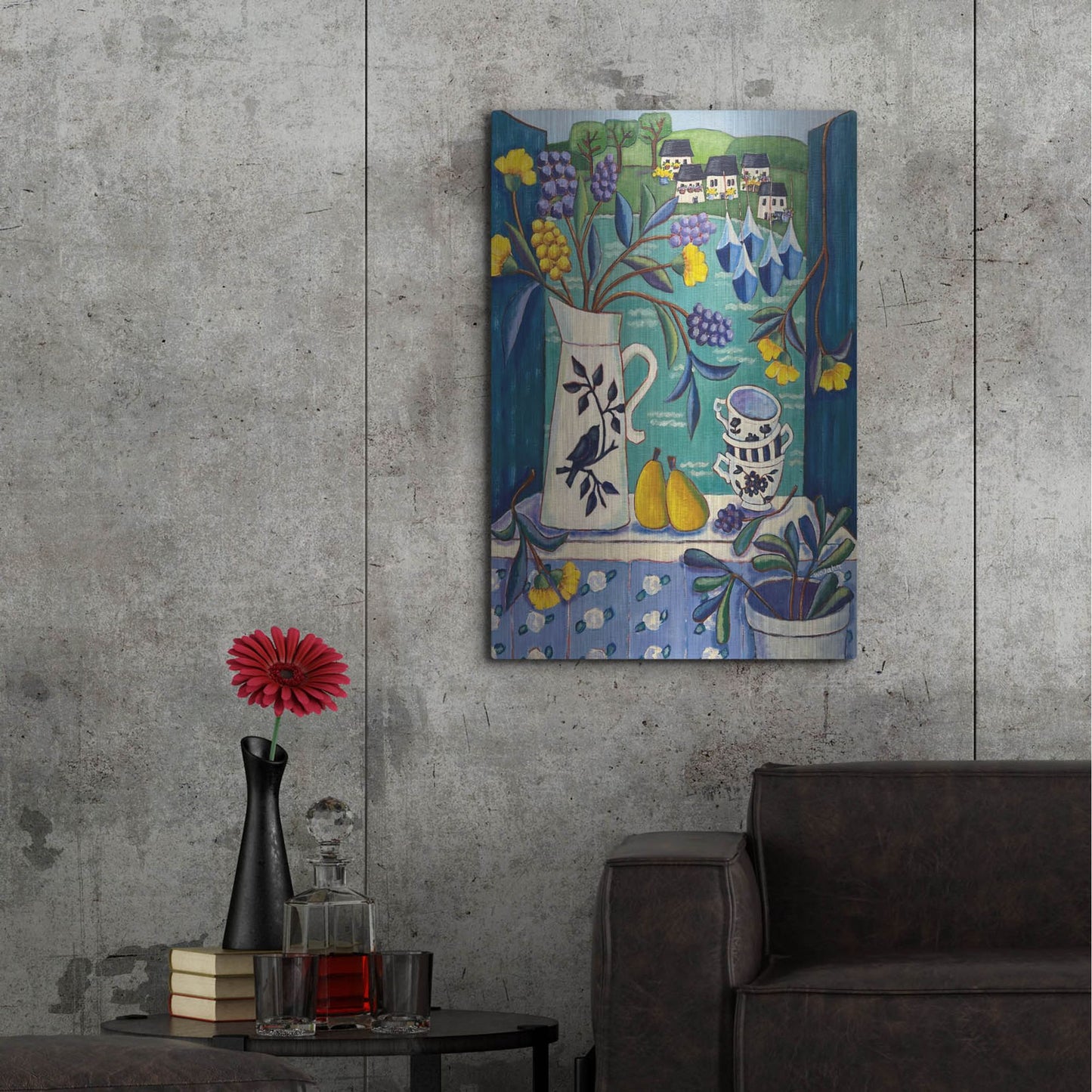 Luxe Metal Art 'Cottage by the Sea' by Holly Wojhan, Metal Wall Art,24x36