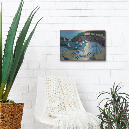 Luxe Metal Art 'Under the Umbrellas' by Holly Wojhan, Metal Wall Art,16x12