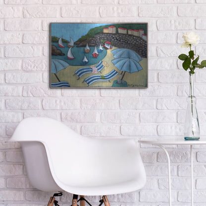 Luxe Metal Art 'Under the Umbrellas' by Holly Wojhan, Metal Wall Art,24x16