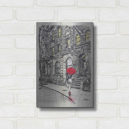 Luxe Metal Art 'Burrough Walk' by Loui Jover, Metal Wall Art,12x16