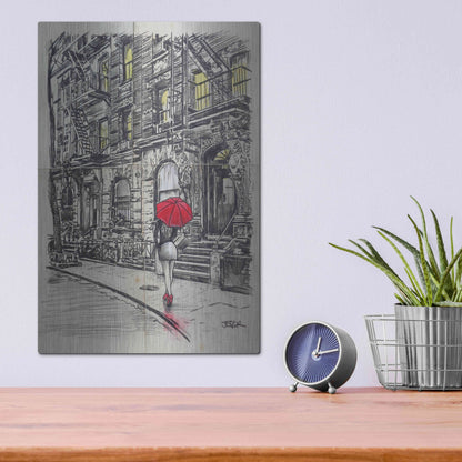 Luxe Metal Art 'Burrough Walk' by Loui Jover, Metal Wall Art,12x16