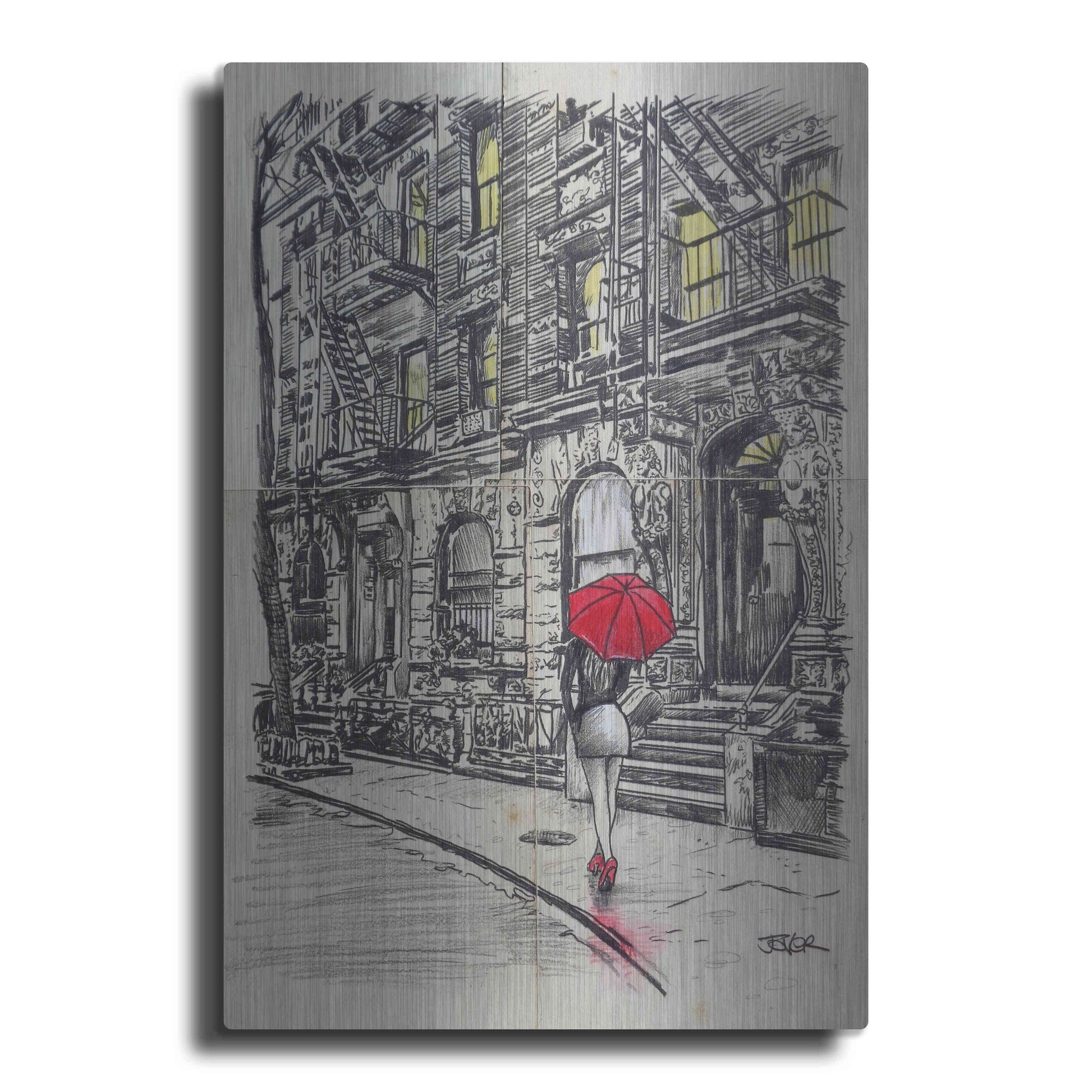 Luxe Metal Art 'Burrough Walk' by Loui Jover, Metal Wall Art