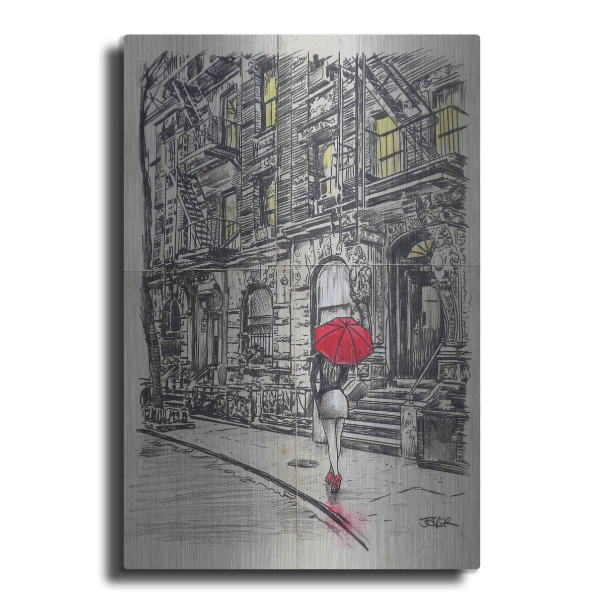 'Burrough Walk' by Loui Jover – Metal Wall Art