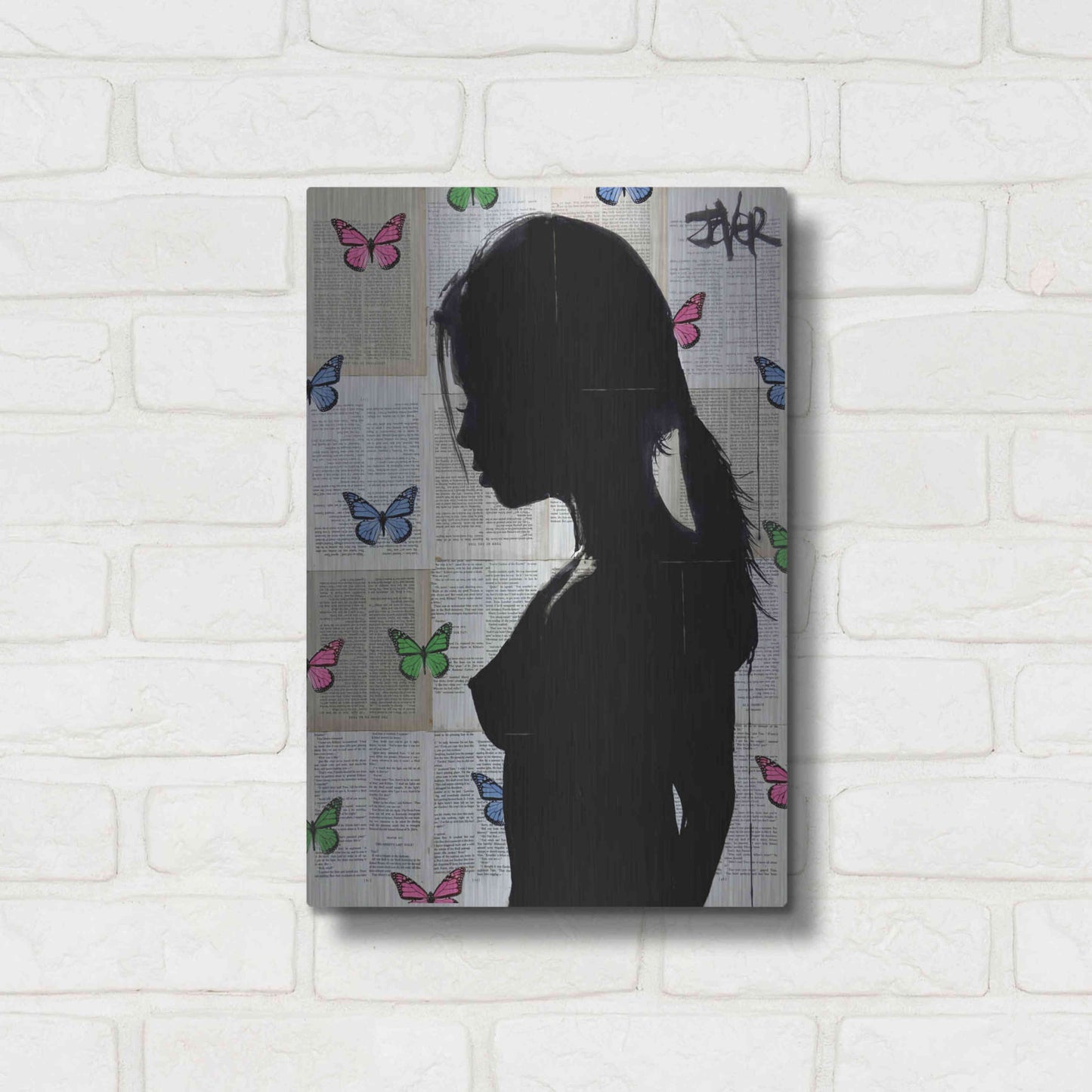 Luxe Metal Art 'Butterfly Tide' by Loui Jover, Metal Wall Art,12x16