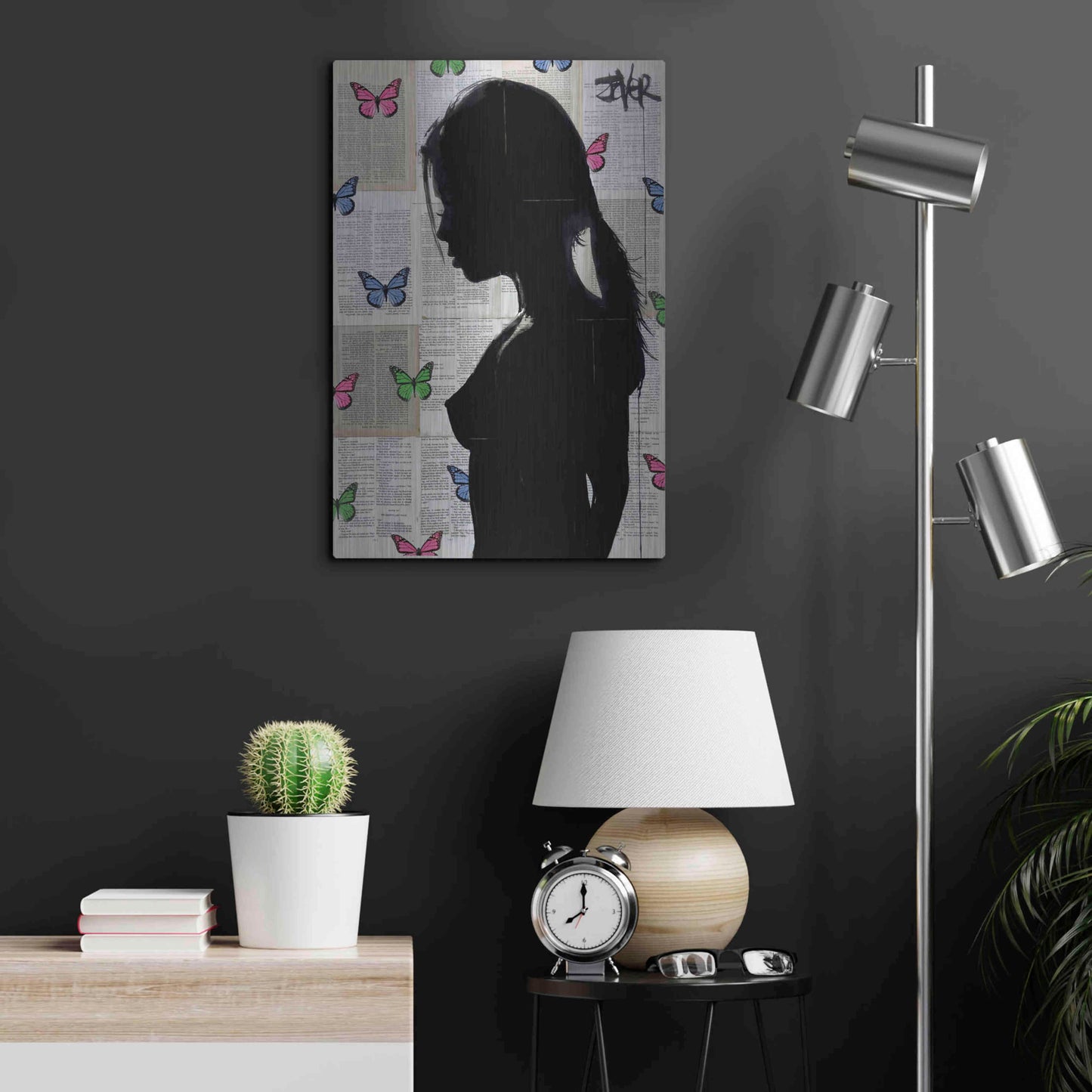 Luxe Metal Art 'Butterfly Tide' by Loui Jover, Metal Wall Art,16x24