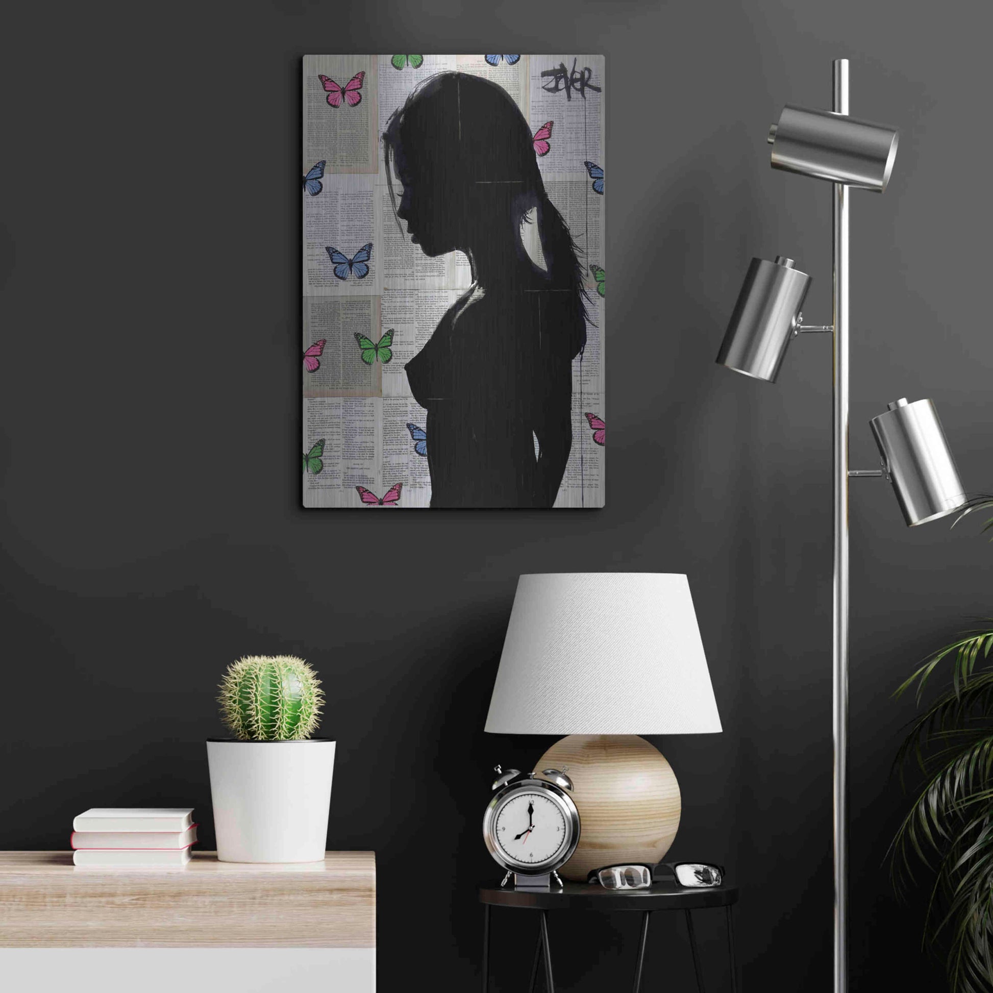 Luxe Metal Art 'Butterfly Tide' by Loui Jover, Metal Wall Art,16x24