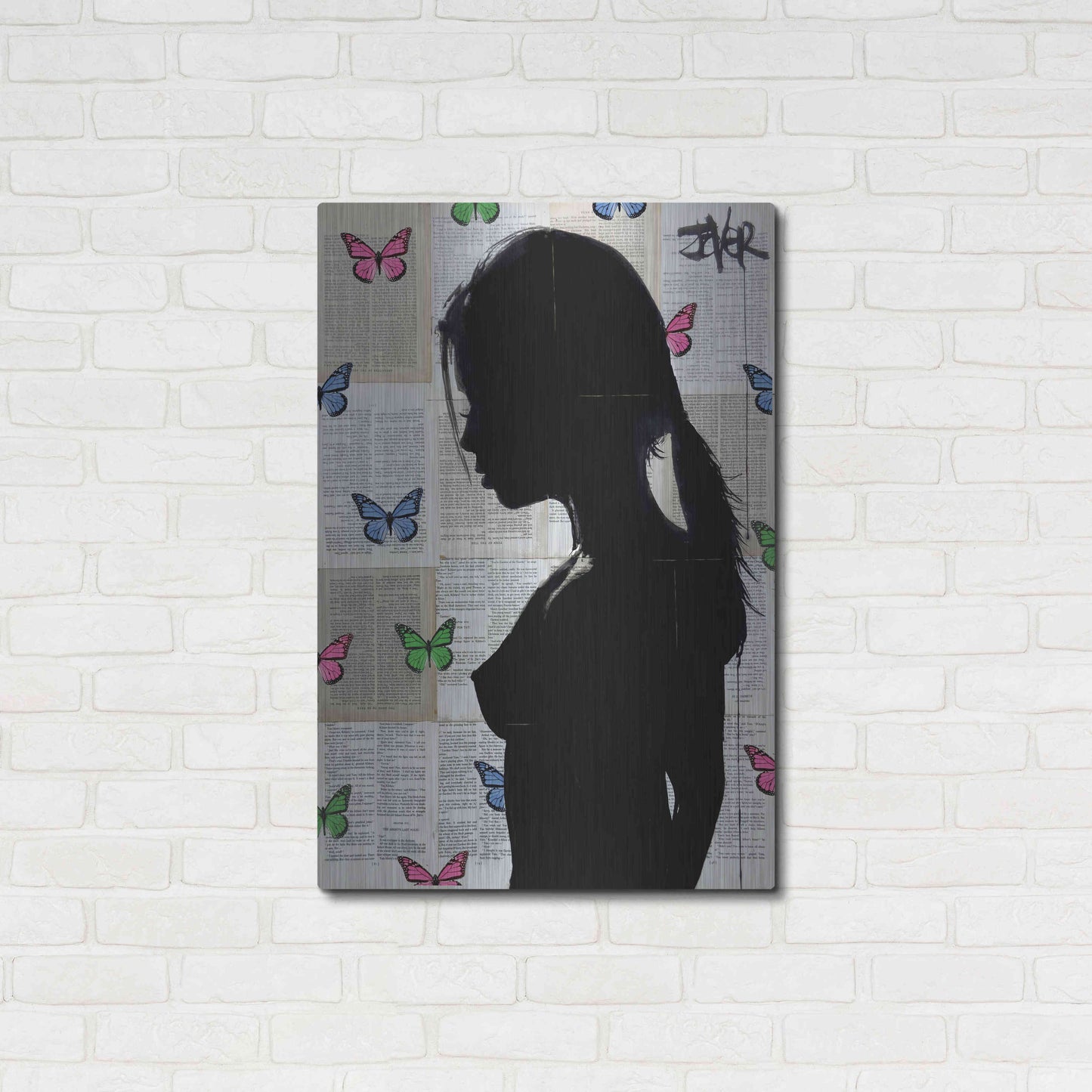 Luxe Metal Art 'Butterfly Tide' by Loui Jover, Metal Wall Art,24x36