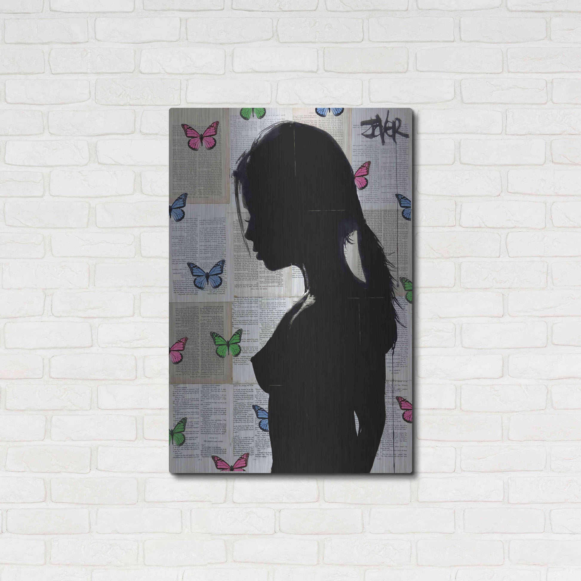 Luxe Metal Art 'Butterfly Tide' by Loui Jover, Metal Wall Art,24x36