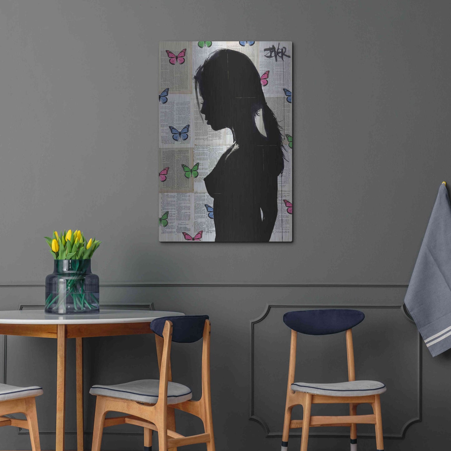 Luxe Metal Art 'Butterfly Tide' by Loui Jover, Metal Wall Art,24x36